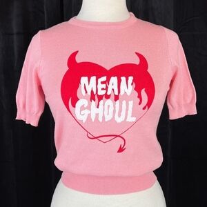 Pink Graphic Knit Top